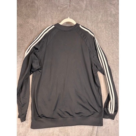 Adidas Mens Track Jacket Full Zip Black White 3 Stripe Logo Size 2XL - Picture 3 of 7